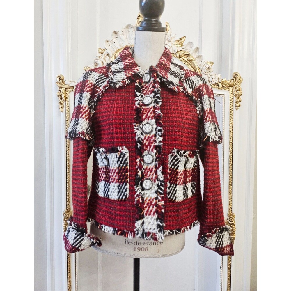 CHANEL 16K Fall 2016 Fringed Fantasy Tweed Jacket, FR 38, US 6, NWT